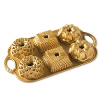 NORDIC WARE CAST ALUMINIUM GOLD MINI GEO BUNDTLETTE PAN