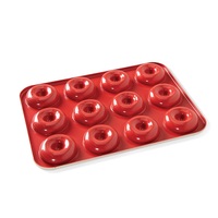 NORDIC WARE NON STICK ALUMINIUM RED 12 MINI DONUT PAN