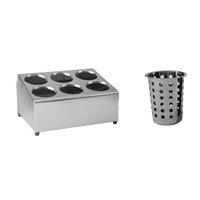 STAINLESS STEEL CUTLERY HOLDER WITH BASKETS - 6 HOLES