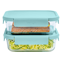 BENTGO 4 PIECE RECTANGLE GLASS FOOD STORAGE SET
