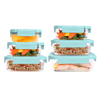 BENTGO 12 PIECE RECTANGLE GLASS FOOD STORAGE SET