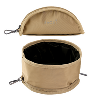 SACHI PUPBOWL PORTABLE FOLDING DOG BOWL - LATTE