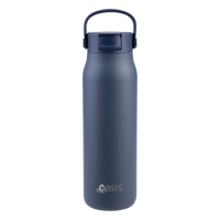 OASIS CERAMIC LINED STAINLESS STEEL SORRENTO SIPPER BOTLE 900ml - INDIGO