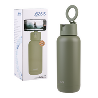 OASIS MAG-GRIP STAINLESS STEEL INSULATED MODA DRINK BOTTLE 1L - OLIVE GREEN