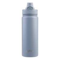 OASIS CHALLENGER STAINLESS STEEL DOUBLE WALL INSULATED QUICK RELEASE BOTTLE 1.1L - HAZY BLUE