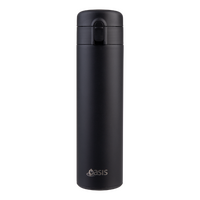 OASIS STAINLESS STEEL DOUBLE WALL INSULATED FLIP-TOP FLASK 480ml - BLACK