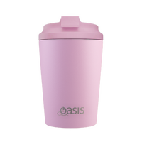 OASIS CERAMIC LINED STAINLESS STEEL DOUBLE WALL COFFEE CUP 360ml - BLUSH