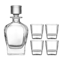 TEMPA 5 PIECE WHISKEY DECANTER AND GLASSES SET