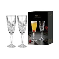 TEMPA OPHELIA CARVED CHAMPAGNE GLASSES - SET OF 2