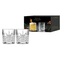 TEMPA OPHELIA CARVED GLASS TUMBLERS SET OF 2