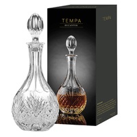 TEMPA OPHELIA CARVED CRYSTAL DECANTER