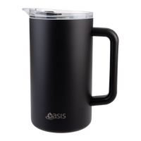 OASIS CERAMIC LINED STAINLESS STEEL TRIPLE WALL INSULATED WATER PITCHER 1.5L - BLACK