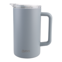 OASIS CERAMIC LINED STAINLESS STEEL TRIPLE WALL INSULATED WATER PITCHER 1.5L - HAZY BLUE