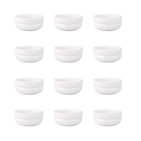 CHEF INOX VITROCERAM 60mm WHITE PORCELAIN BUTTER CROCK - SET 12