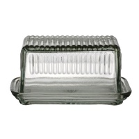 HEMINGWAY GLASS BUTTER DISH WITH LID