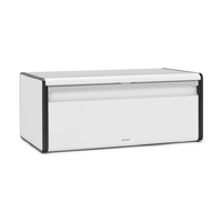 BRABANTIA STAINLESS STEEL FALL FRONT BREADBIN - MATTE WHITE