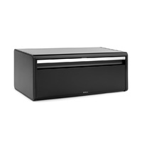 BRABANTIA STAINLESS STEEL FALL FRONT BREADBIN - MATTE BLACK