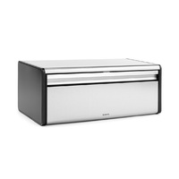 BRABANTIA STAINLESS STEEL FALL FRONT BREADBIN - MATTE STAINLESS STEEL