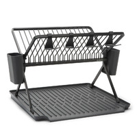 BRABANTIA LARGE FOLDABLE DISH DRYING RACK - DARK GREY
