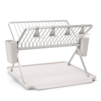 BRABANTIA LARGE FOLDABLE DISH DRYING RACK - LIGHT GREY