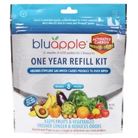 BLUAPPLE CLASSIC + ACTIVATED CARBON FRUIT & VEGETABLE LIFE EXTENDER 1 YEAR REFILL KIT - 8 PACKETS