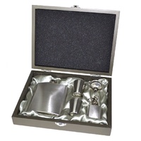 HIP FLASK GIFT BOXED SET STAINLESS STEEL