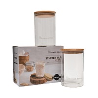 BRUNSWICK BAKERS GLASS STARTER JAR 1 LITRE SET OF 2