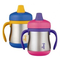 THERMOS FOOGO 210ml STAINLESS STEEL SIPPY CUP WITH HANDLES - PINK OR BLUE