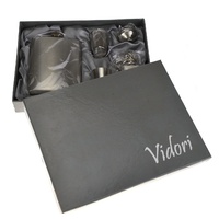 HIP FLASK GIFT BOX SET IN STAINLESS STEEL