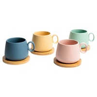 COFFEE CULTURE 250ML COFFEE AND TEA MUG WITH COASTERS - SET OF 4