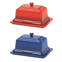 CHASSEUR LA CUISSON CERAMIC BUTTER DISH - RED OR BLUE