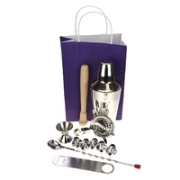 PURPLESPOILZ 10 PIECE COCKTAIL SHAKER SET CP - WITH FREE BAR BLADE