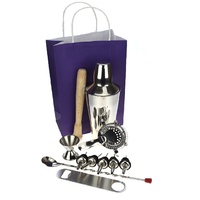 PURPLESPOILZ 10 PIECE COCKTAIL SHAKER SET SS - WITH FREE BAR BLADE