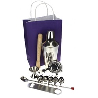 10 PIECE COCKTAIL SHAKER SET SS - WITH FREE BAR BLADE