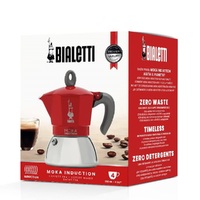 BIALETTI MOKA 4 CUP INDUCTION ESPRESSO MAKER - RED