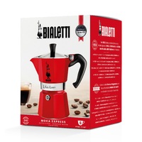 BIALETTI MOKA 6 CUP RED ESPRESSO MAKER