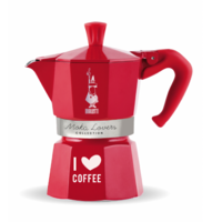 BIALETTI MOKA EXPRESS 3 CUP I LOVE COFFEE RED ESPRESSO MAKER