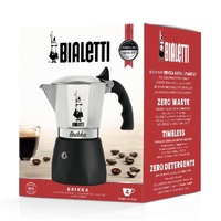BIALETTI BRIKKA 4 CUP ESPRESSO COFFEE MAKER - SILVER & BLACK