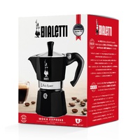 BIALETTI MOKA 6 CUP BLACK ESPRESSO MAKER