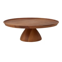 DAVIS AND WADDELL ACACIA WOOD FOOTED CAKE STAND