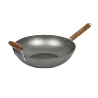 DAVIS & WADDELL CARBON STEEL STIR FRY WOK - 35cm