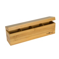 LEAF AND BEAN BAMBOO TEA BOX WITH 4 COMPARTMENTS