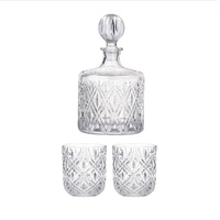 DAVIS AND WADDELL FINE FOODS DELUXE GLASSES AND DECANTER SET