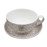 LEAF AND BEAN SALLY CAT CUP AND SAUCER SET 220ml
