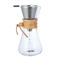 LEAF & BEAN GLASS COFFEE POT WITH FILTER 600ml