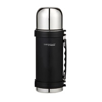 THERMOS THERMOCAFE 1L STAINLESS STEEL VACUUM INSULATED FLASK WITH HANDLE- BLACK