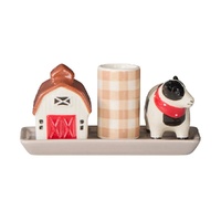 DAVIS & WADDELL HOMESTEAD SALT & PEPPER SHAKER SET WITH TOOTHPICK HOLDER