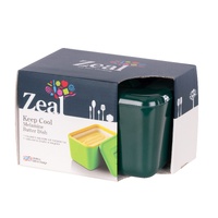 ZEAL KEEP COOL MELAMINE BUTTER DISH - FOREST GREEN