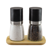 G & S 3 PIECE ATLAS UPSIDE DOWN SALT & PEPPER MILL SET