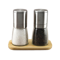 G & S 3 PIECE SPIRIT UPSIDE DOWN SALT & PEPPER MILL SET